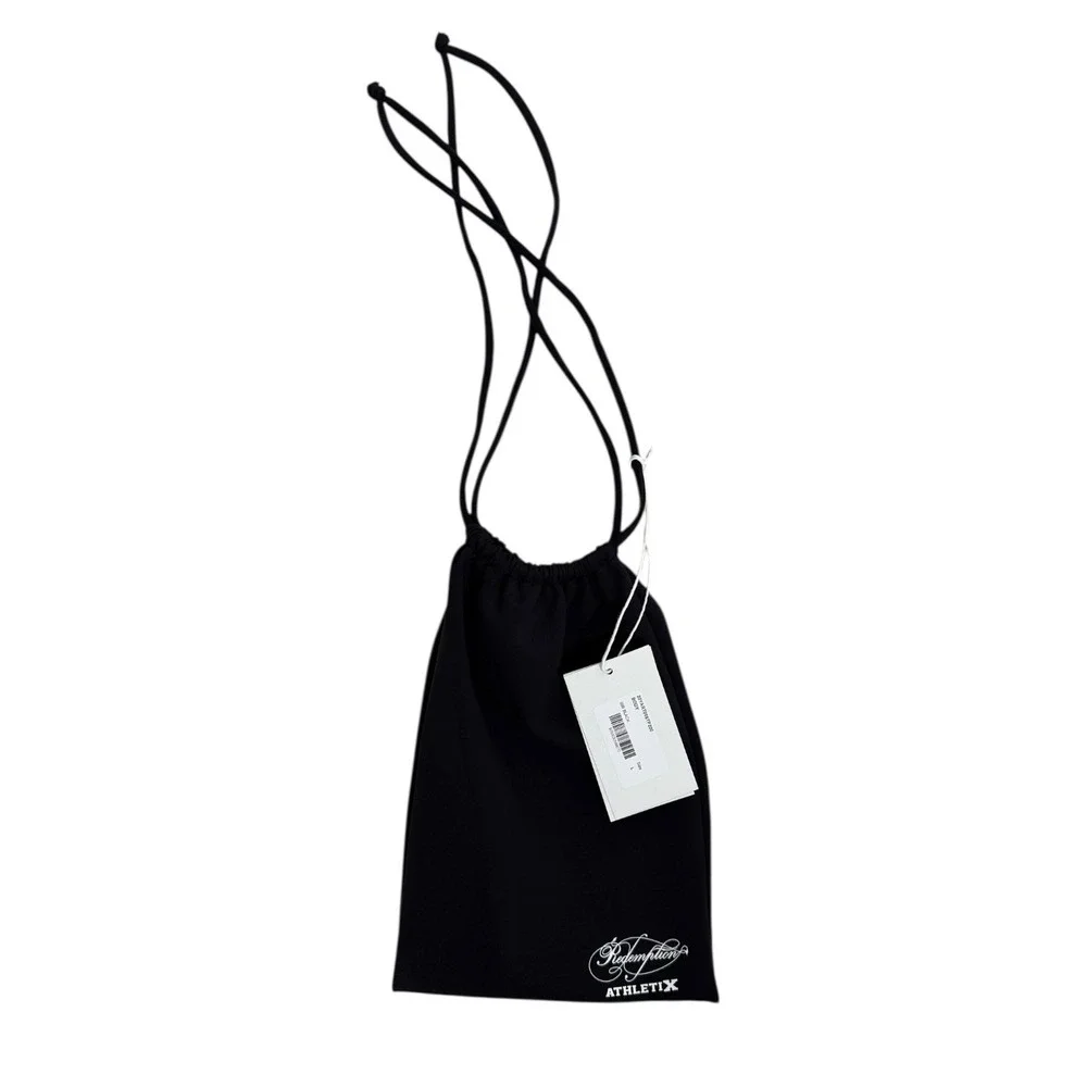 NEW Redemption Athletix Black Bodysuit Swimsuit Womens L  Long Sleeve Open Back